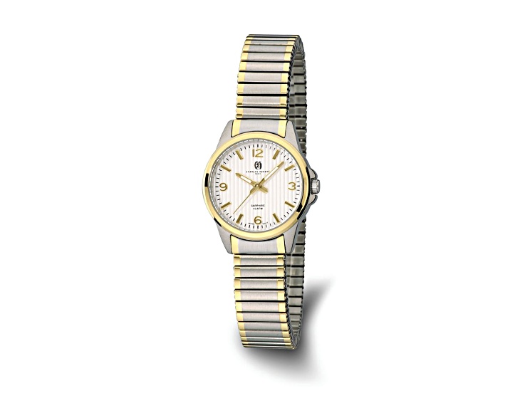 Charles Hubert Ladies Titanium Silver Dial Expansion Band Watch Charles Hubert Stainless Dual Time Watch With Leather Band  main image 3