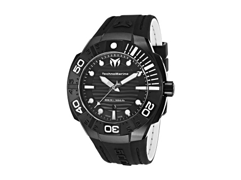 TechnoMarine Men's Reef Black Silicone Band Watch