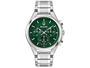 Bulova Men's Curv Green Dial, Stainless Steel Watch