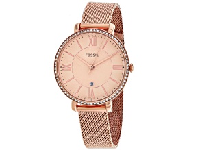 Fossil Women's Jacqueline Rose Dial, Rose Stainless Steel Watch