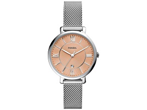 Fossil Women's Jacqueline Pink Dial, Stainless Steel Watch