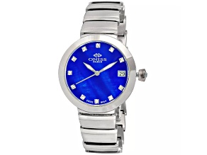 Oniss Women's Prima Collection Blue Dial, Blue Stainless Steel Bracelet Watch