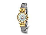Charles Hubert IP-plated MOP Dial with Stainless Steel Wire Bangle Watch