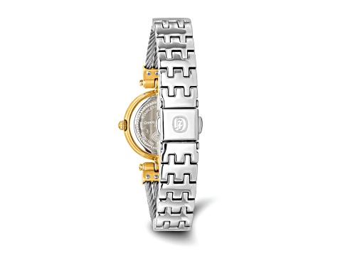 Charles Hubert IP-plated MOP Dial with Stainless Steel Wire Bangle Watch