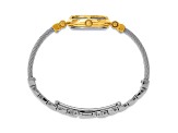 Charles Hubert IP-plated MOP Dial with Stainless Steel Wire Bangle Watch