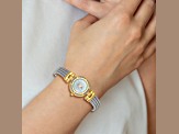 Charles Hubert IP-plated MOP Dial with Stainless Steel Wire Bangle Watch