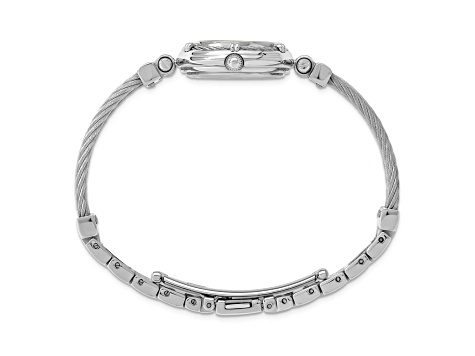 Charles Hubert Chrome Finish MOP Dial Stainless Steel Wire  display picture 3