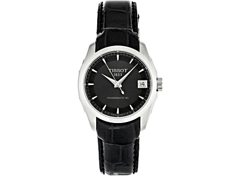 Tissot Women's Couturier Black Leather Strap Watch