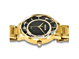 Mason Stainless Steel Yellow IP with Crystal Black Dial Watch