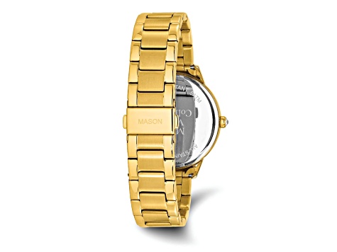 Mason Stainless Steel Yellow IP with Crystal Yellow Dial Watch