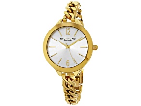 Stuhrling Women's Classic Mother-Of-Pearl Dial Yellow Stainless Steel Watch