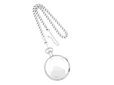 Charles Hubert Silver Tone Brass White Skeleton Dial Pocket Watch