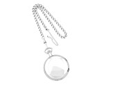 Charles Hubert Silver Tone Brass White Skeleton Dial Pocket Watch