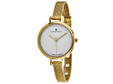 Christian Van Sant Women's Grace White Dial, Yellow Stainless Steel Watch