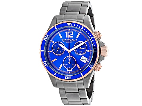 Oceanaut Men's Baltica Special Edition Blue Dial and Bezel, Gunmetal Stainless Steel Watch