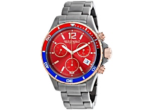 Oceanaut Men's Baltica Special Edition Red Dial, Two-tone Bezel, Gunmetal Stainless Steel Watch