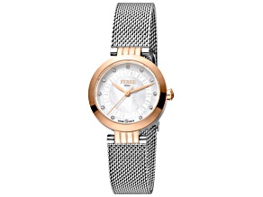 Ferre Milano Women's Fashion 28mm Quartz Rose Bezel Stainless Steel Watch