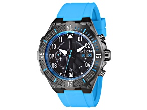 Invicta Aviator 50mm Black Dial Silicone Band Quartz Watch
