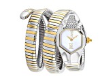 Just Cavalli Women's Glam Chic White Dial, Two-tone Yellow Stainless Steel Watch