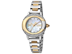 Just Cavalli Women's Glam Chic White Dial, Multicolor Stainless Steel Watch