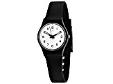 Swatch Women's Something New White Dial Black Strap Watch