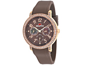 Seapro Women's Swell Brown Dial, Rose Bezel, Brown Silicone Watch