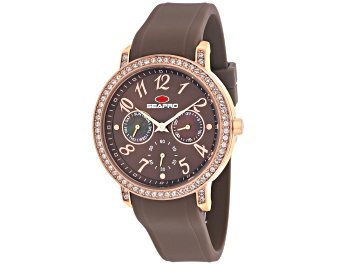 Picture of Seapro Women's Swell Brown Dial, Rose Bezel, Brown Silicone Watch