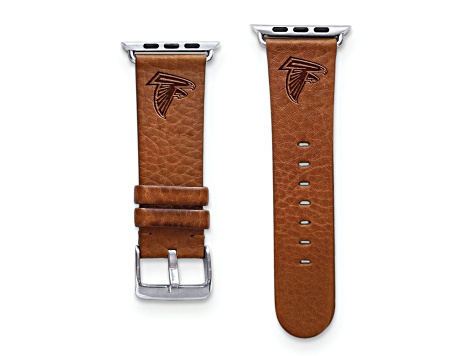 Gametime Atlanta Falcons Leather Band fits Apple Watch (38/40mm S/M Tan). Watch not included.