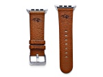 Gametime Baltimore Ravens Leather Band fits Apple Watch (38/40mm S/M Tan). Watch not included.
