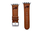 Gametime Buffalo Bills Leather Band fits Apple Watch (38/40mm S/M Tan). Watch not included.