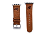 Gametime Carolina Panthers Leather Band fits Apple Watch (38/40mm S/M Tan). Watch not included.