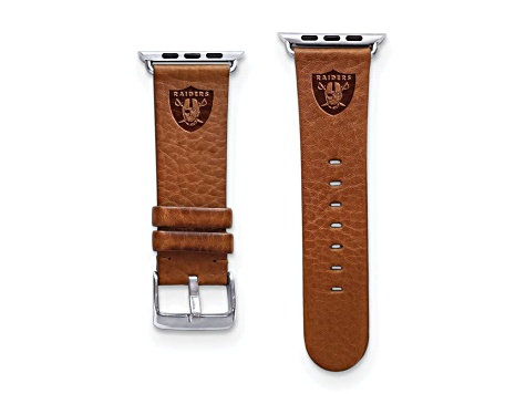 Gametime Las Vegas Raiders Leather Band fits Apple Watch (38/40mm S/M Tan). Watch not included.