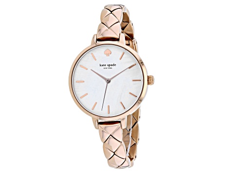 Kate Spade Women's Metro Mother-Of-Pearl Dial Rose Leather Strap Watch