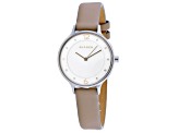 Skagen Women's Anita White Dial, Beige Leather Strap Watch