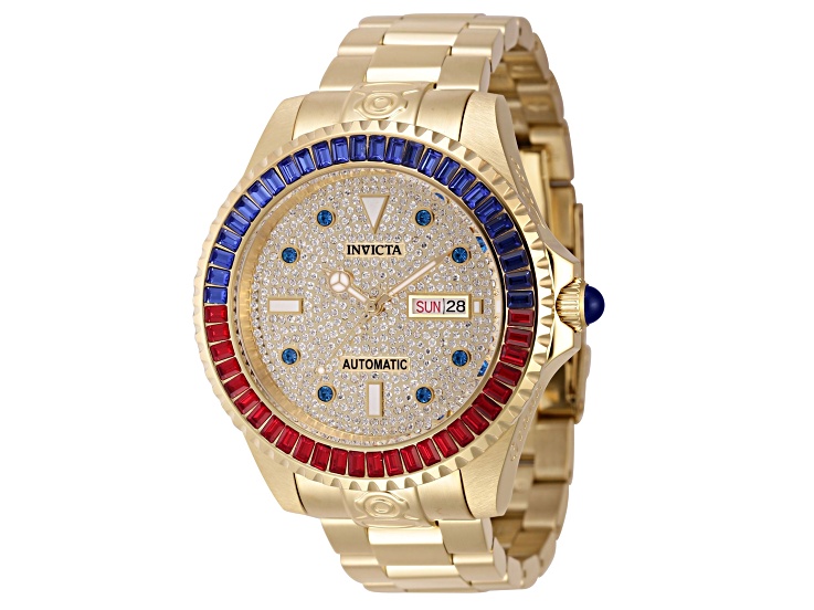 Invicta Crystal Grand Diver 47mm Pave Design Yellow