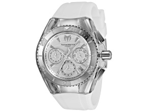 Technomarine Cruise 40.57mm White Dial and Bezel White Silicone Strap Chronograph Quartz Watch