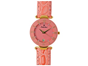 Mathey Tissot Women's Classic Pink Leather Strap Watch, 26mm