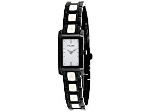 Pulsar Women's Classic White Dial Black Stainless Steel Watch