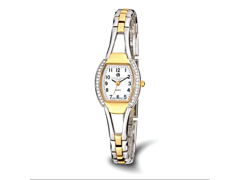 Charles Hubert Two-Tone Gold-finish White Dial Quartz Watch