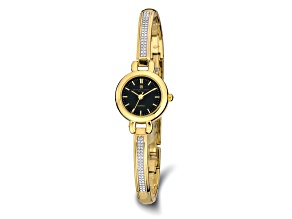 Charles Hubert Gold-finish Black Dial Quartz Watch