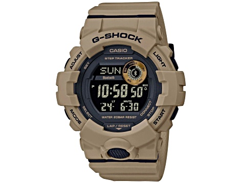 Casio G-Shock Move GBD-800 Series 49mm Tan Resin Strap Black Dial Quartz Watch