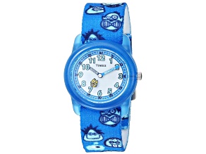 Timex Time Machines 28mm Blue Fabric Strap White Dial Children's Quartz Watch