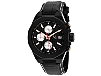 Picture of Roberto Bianci Men's Fratelli Black Dial, Black Leather Strap Watch