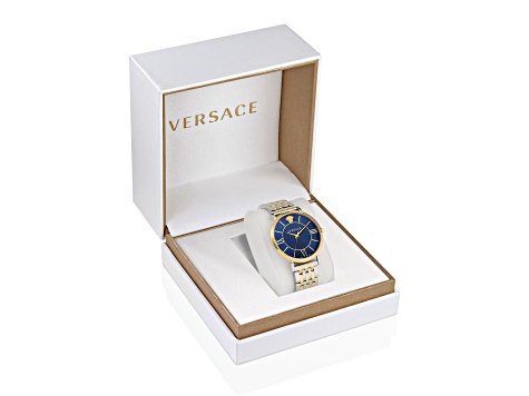 ヤン・ドゥイッチ エコールヴァローナ V-Eternal Watch 42MM Two-tone Case Blue Guilloché Dial Two-tone