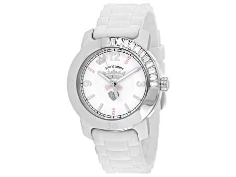 Juicy Couture White Silicone Strap Watch with Crystal Bezel s-l400.jpg main image 2