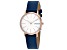 Skagen Women's Signatur White Dial, Blue Leather Strap Watch