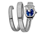 Just Cavalli Women's Nascosto Blue Dial Stainless Steel Snake Watch