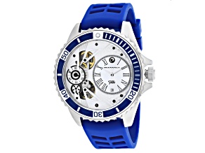 Oceanaut Men's Tide White Dial, Blue Rubber Strap Watch