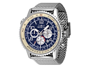Invicta OCEAN VOYAGE 49.5mm Blue Dial Stainless Steel Quartz Watch