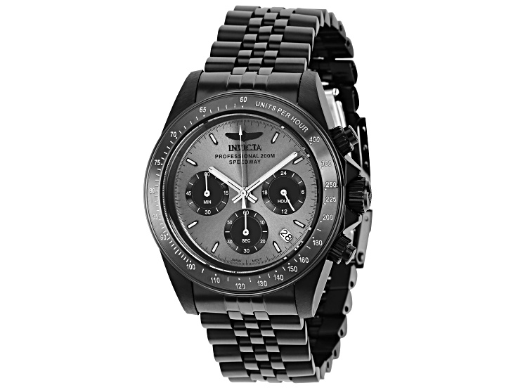 Invicta Men's Speedway 39.5mm Grey & Black Dial Stainless Steel Bracelet Quartz Watch